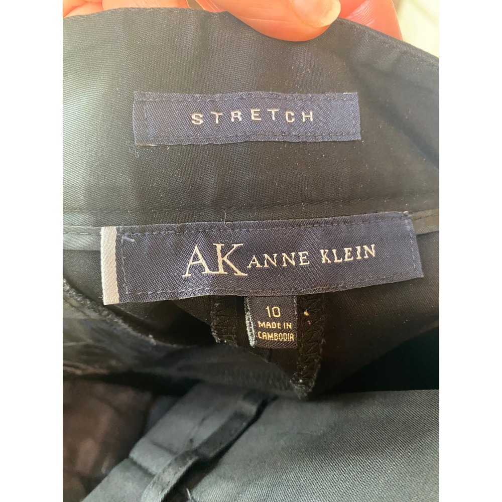 AK Anne Klein Stretch Black Straight Leg Dress Pants Women's Size 10 - Picture 8 of 9